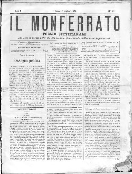 Il Monferrato - Edizione 13 del 07/10/1871